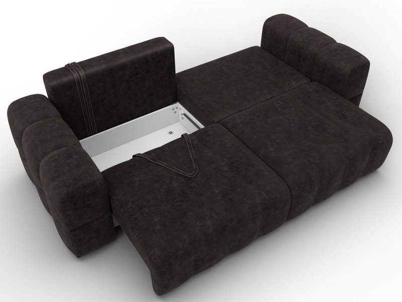 Диван прямой Лига-110 НПБ, Велюр, BRUT 17 коричневый