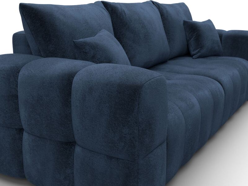 Диван прямой Лига-110 НПБ, Велюр, TOWER 13 синий