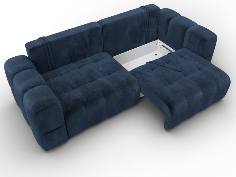 Диван прямой Лига-110 НПБ, Велюр, TOWER 13 синий