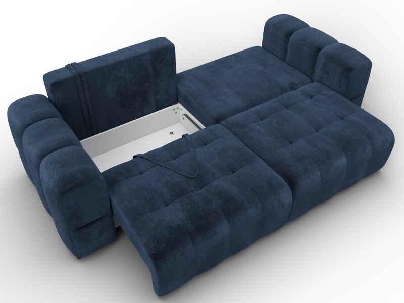 Диван прямой Лига-110 НПБ, Велюр, TOWER 13 синий