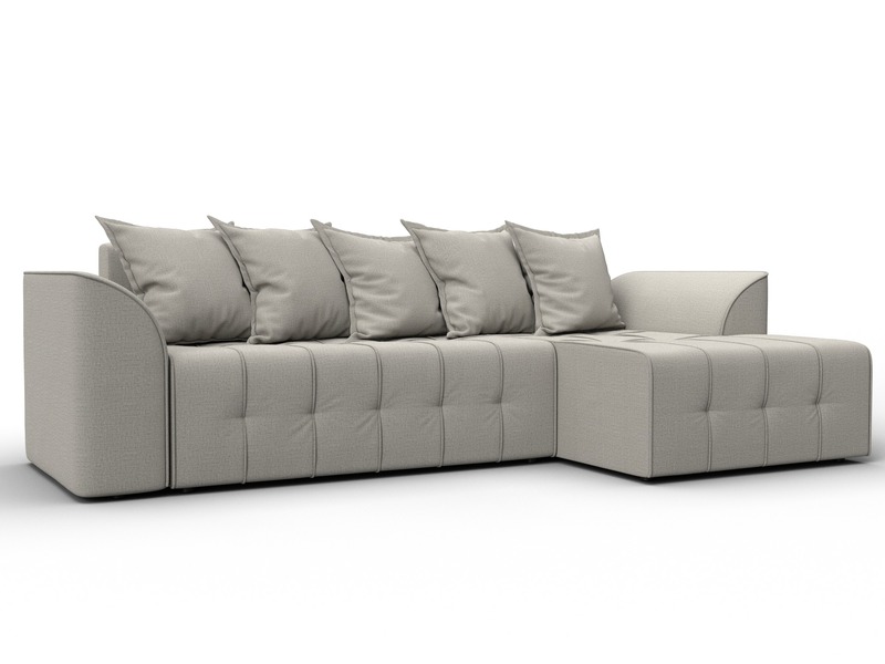 Диван угловой Лига-113 угол правый, Рогожка, Амур 02 бежевый