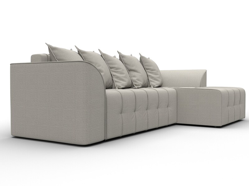 Диван угловой Лига-113 угол правый, Рогожка, Амур 02 бежевый