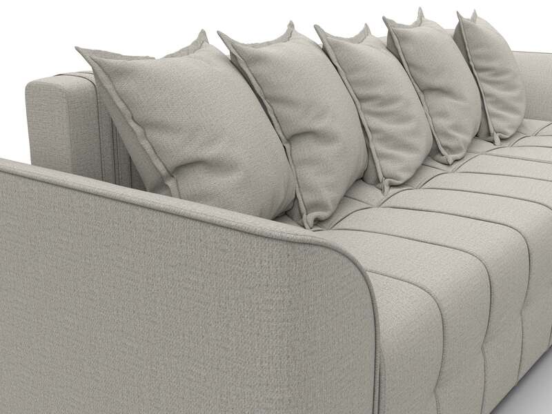 Диван угловой Лига-113 угол правый, Рогожка, Амур 02 бежевый