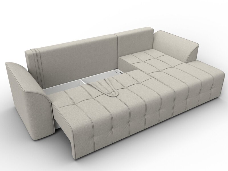 Диван угловой Лига-113 угол правый, Рогожка, Амур 02 бежевый