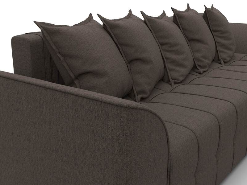 Диван угловой Лига-113 угол правый, Рогожка, Амур 05 коричневый