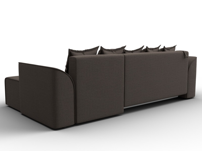 Диван угловой Лига-113 угол правый, Рогожка, Амур 05 коричневый