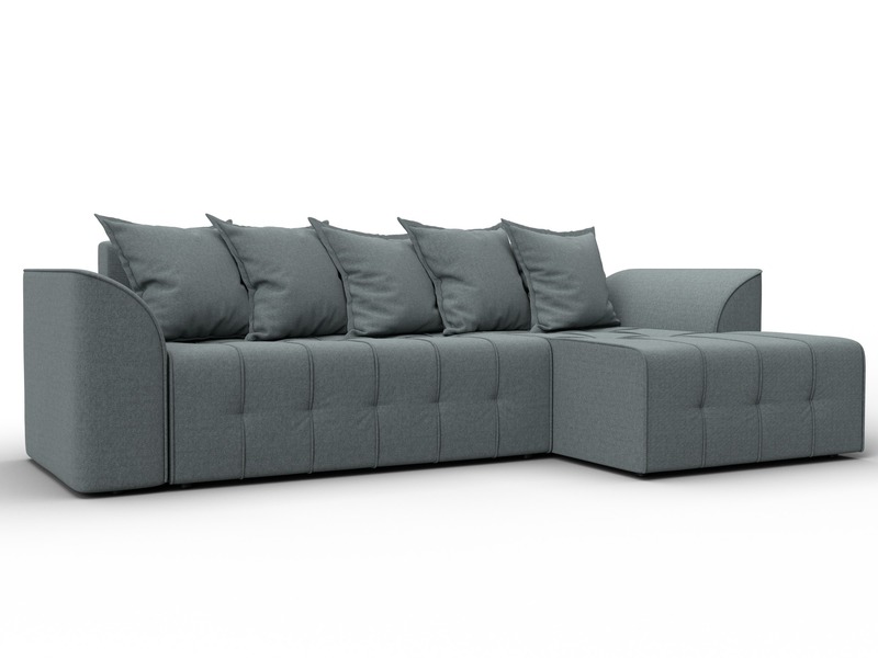 Диван угловой Лига-113 угол правый, Рогожка, Амур 07 серый