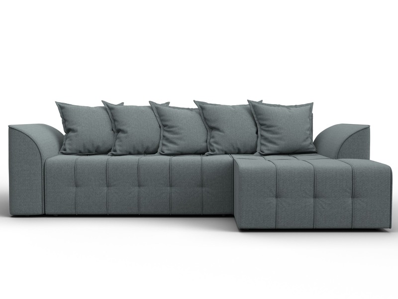 Диван угловой Лига-113 угол правый, Рогожка, Амур 07 серый