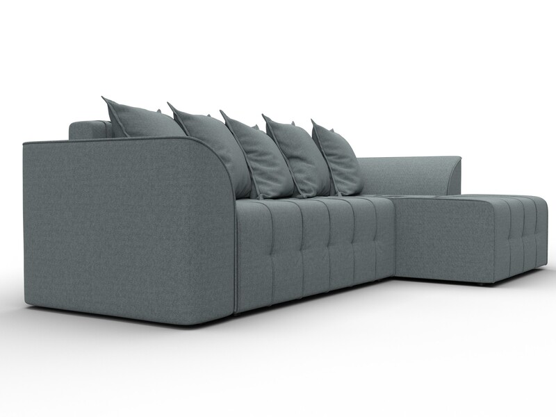 Диван угловой Лига-113 угол правый, Рогожка, Амур 07 серый