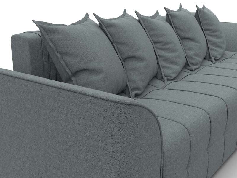 Диван угловой Лига-113 угол правый, Рогожка, Амур 07 серый