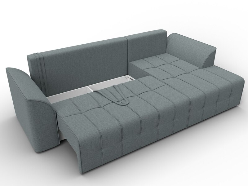 Диван угловой Лига-113 угол правый, Рогожка, Амур 07 серый