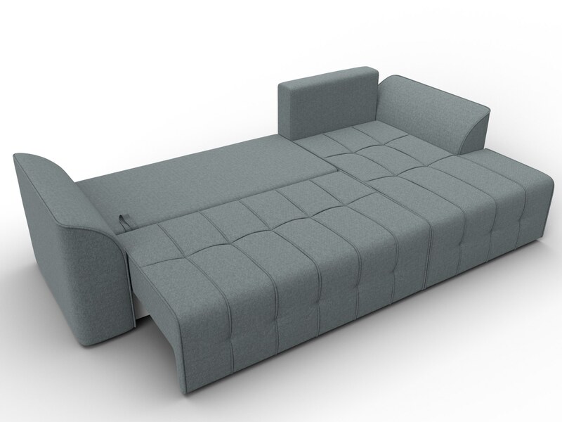 Диван угловой Лига-113 угол правый, Рогожка, Амур 07 серый