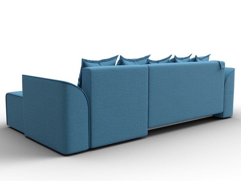 Диван угловой Лига-113 угол правый, Рогожка, Амур 10 голубой