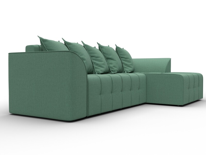 Диван угловой Лига-113 угол правый, Рогожка, Амур 11 зеленый