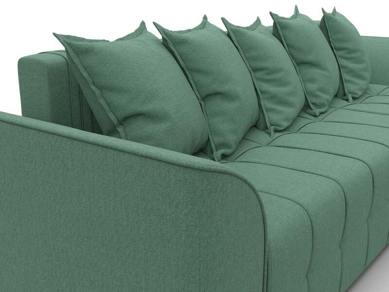 Диван угловой Лига-113 угол правый, Рогожка, Амур 11 зеленый