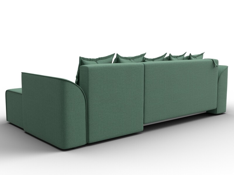 Диван угловой Лига-113 угол правый, Рогожка, Амур 11 зеленый