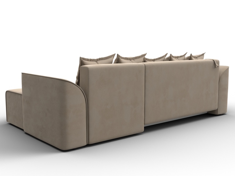 Диван угловой Лига-113 угол правый, Велюр, SEVEN 729 бежевый