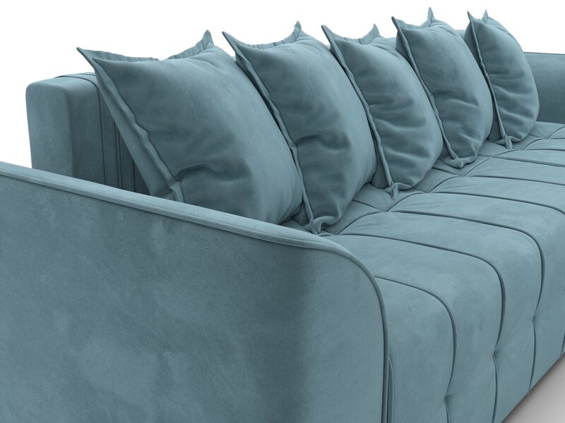 Диван угловой Лига-113 угол правый, Велюр, SEVEN 113 бирюзовый