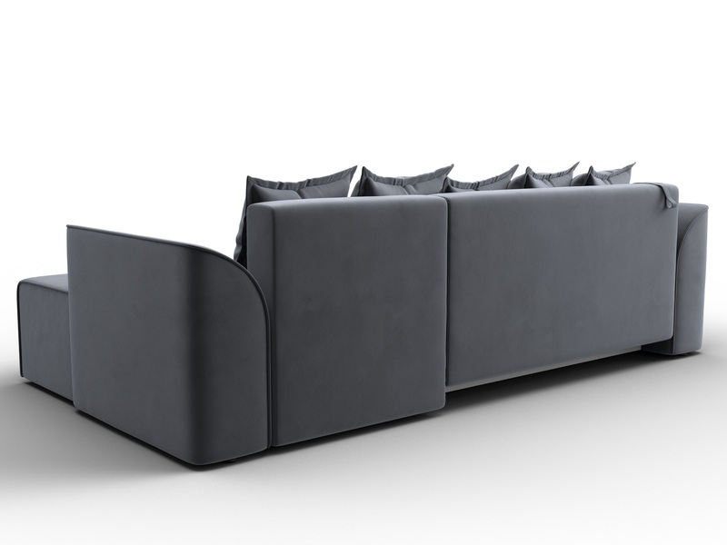 Диван угловой Лига-113 угол правый, Велюр, SEVEN 17 серый