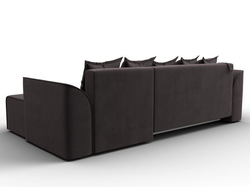 Диван угловой Лига-113 угол правый, Велюр, SEVEN 727 коричневый