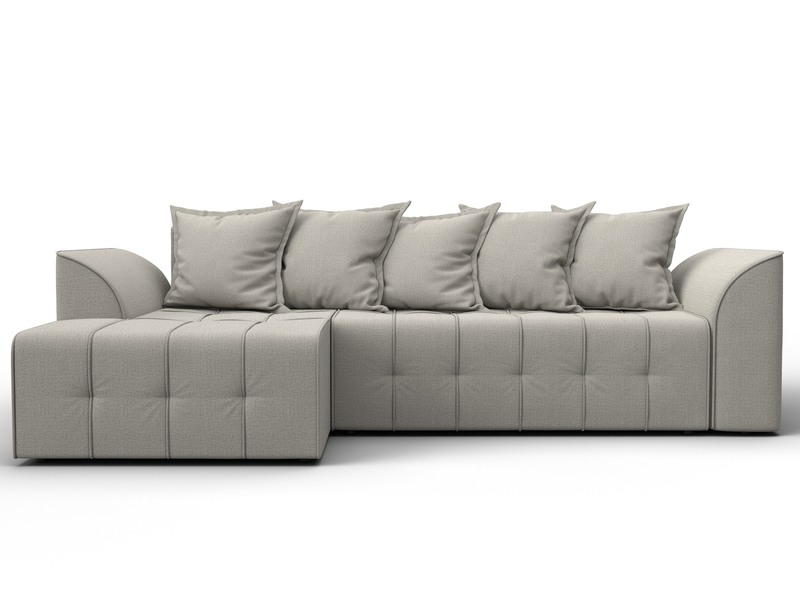 Диван угловой Лига-113 угол левый, Рогожка, Амур 02 бежевый