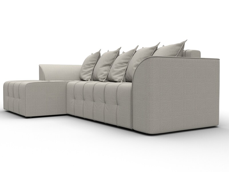 Диван угловой Лига-113 угол левый, Рогожка, Амур 02 бежевый