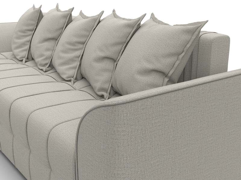 Диван угловой Лига-113 угол левый, Рогожка, Амур 02 бежевый