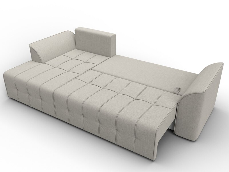 Диван угловой Лига-113 угол левый, Рогожка, Амур 02 бежевый