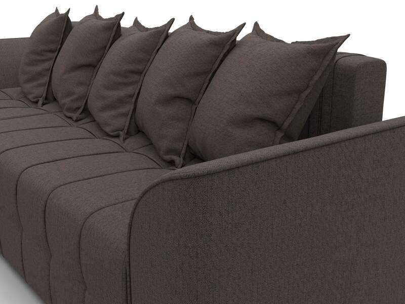 Диван угловой Лига-113 угол левый, Рогожка, Амур 05 коричневый