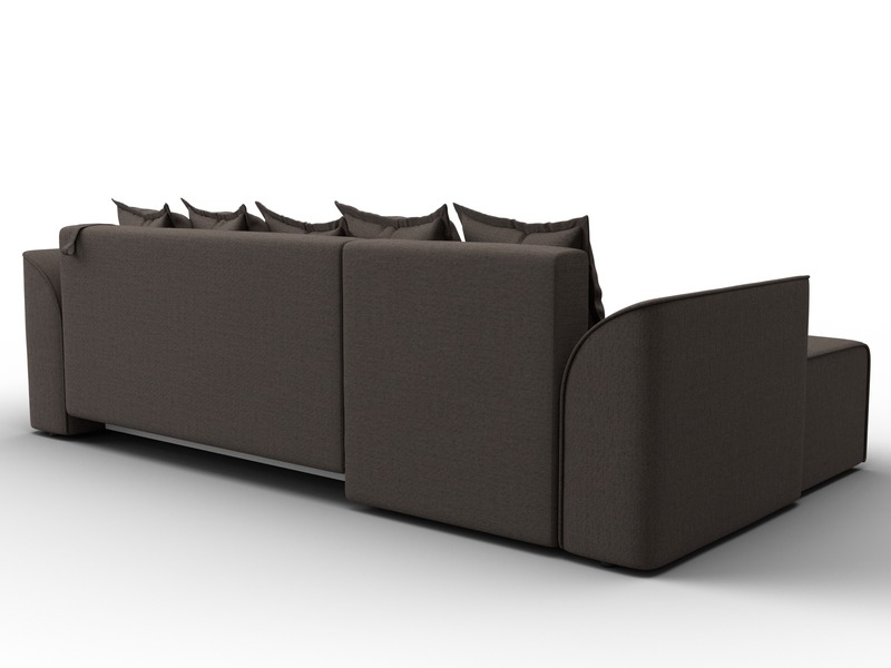 Диван угловой Лига-113 угол левый, Рогожка, Амур 05 коричневый