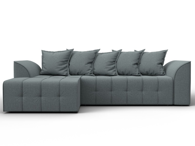 Диван угловой Лига-113 угол левый, Рогожка, Амур 07 серый