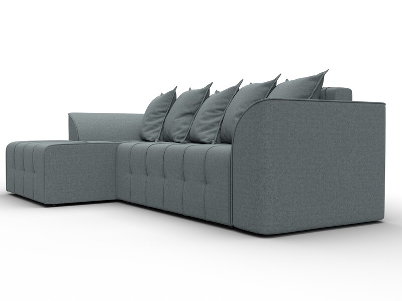 Диван угловой Лига-113 угол левый, Рогожка, Амур 07 серый