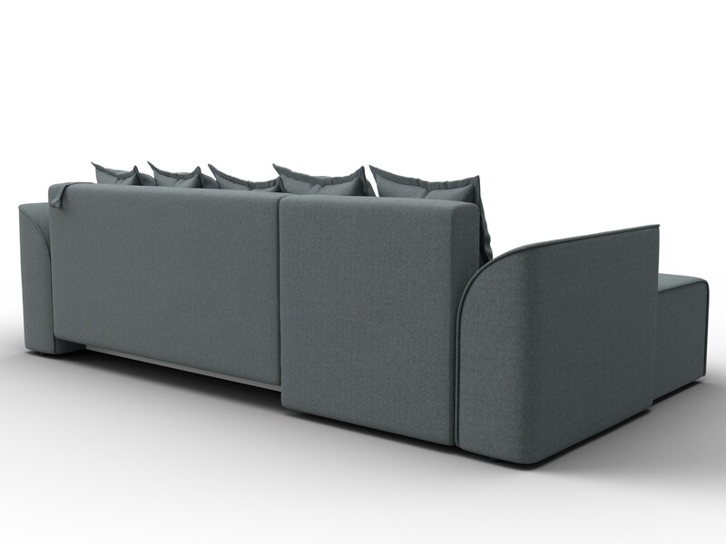 Диван угловой Лига-113 угол левый, Рогожка, Амур 07 серый