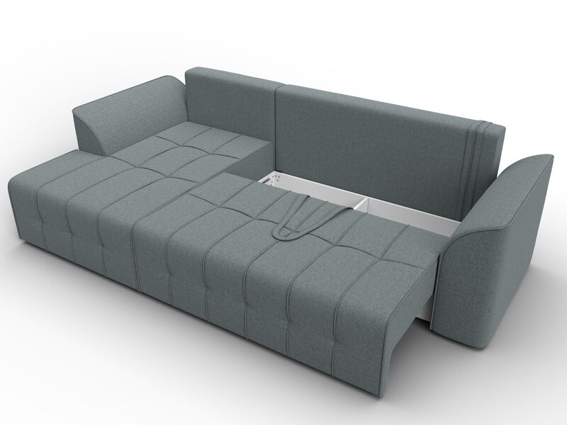 Диван угловой Лига-113 угол левый, Рогожка, Амур 07 серый