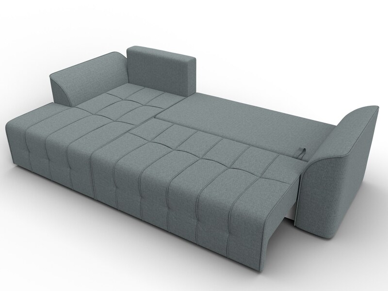 Диван угловой Лига-113 угол левый, Рогожка, Амур 07 серый