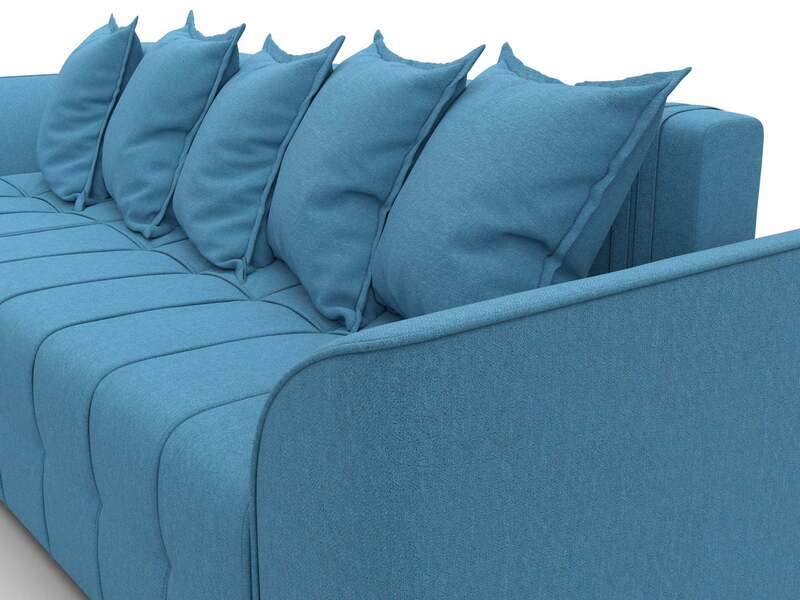 Диван угловой Лига-113 угол левый, Рогожка, Амур 10 голубой