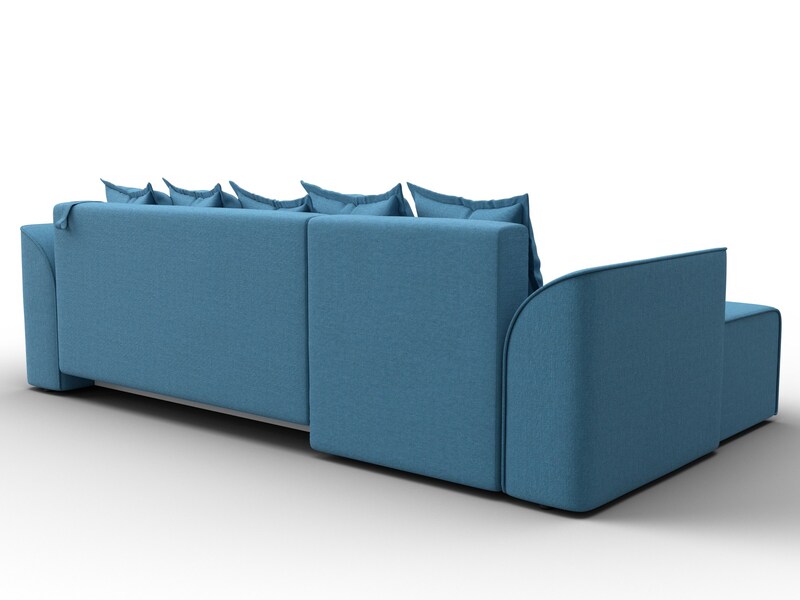 Диван угловой Лига-113 угол левый, Рогожка, Амур 10 голубой