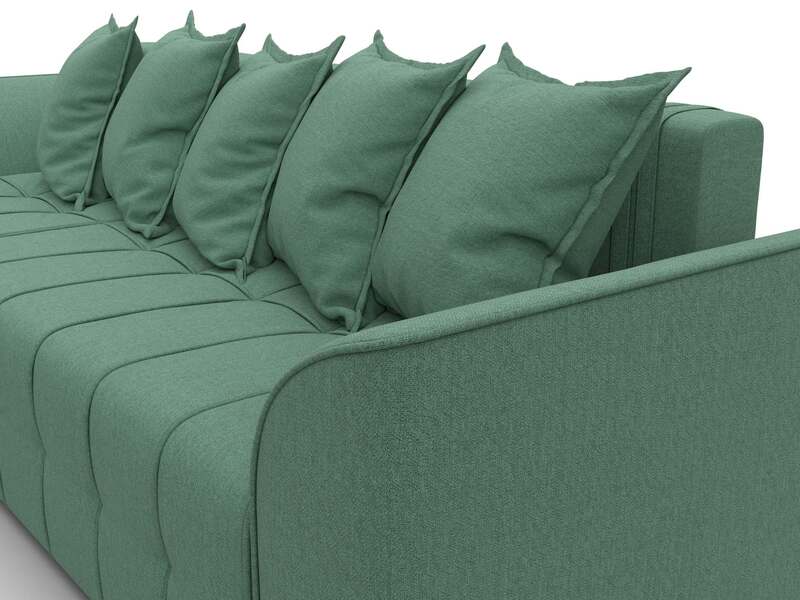 Диван угловой Лига-113 угол левый, Рогожка, Амур 11 зеленый