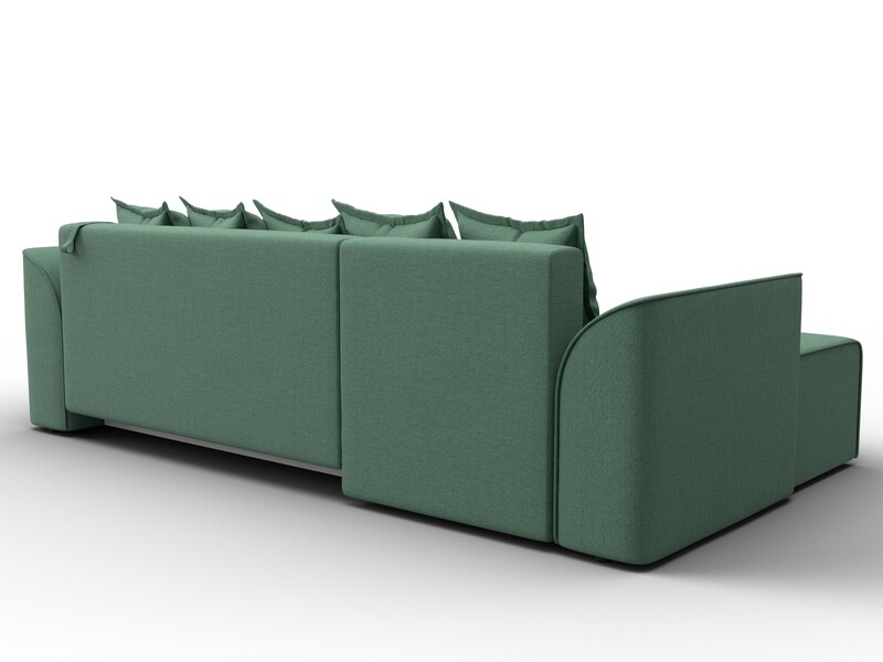 Диван угловой Лига-113 угол левый, Рогожка, Амур 11 зеленый