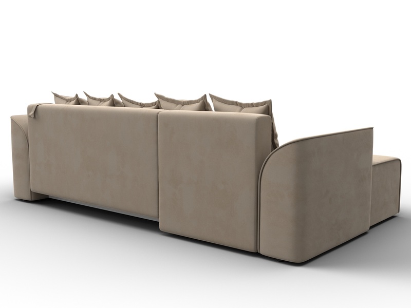 Диван угловой Лига-113 угол левый, Велюр, SEVEN 729 бежевый