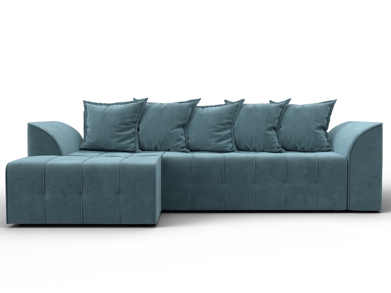 Диван угловой Лига-113 угол левый, Велюр, SEVEN 113 бирюзовый