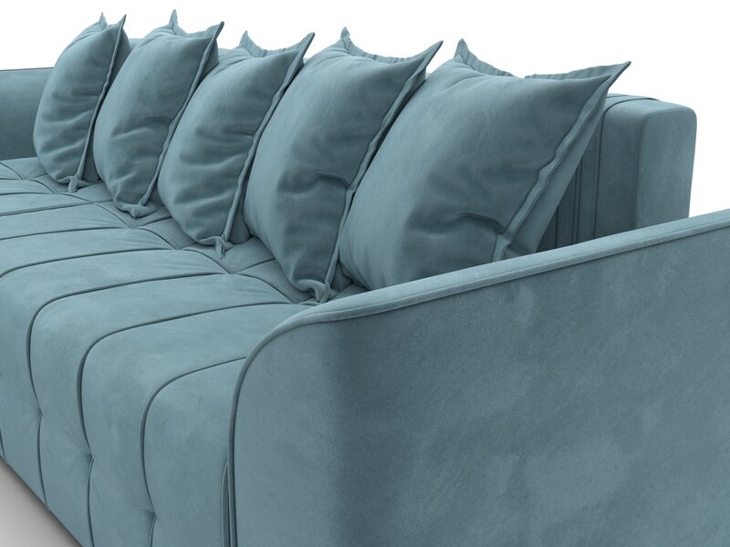 Диван угловой Лига-113 угол левый, Велюр, SEVEN 113 бирюзовый