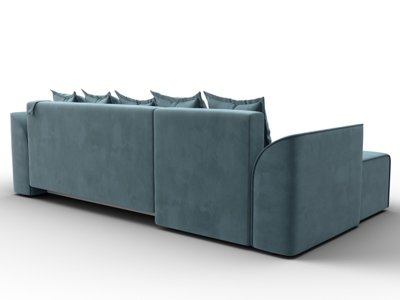 Диван угловой Лига-113 угол левый, Велюр, SEVEN 113 бирюзовый