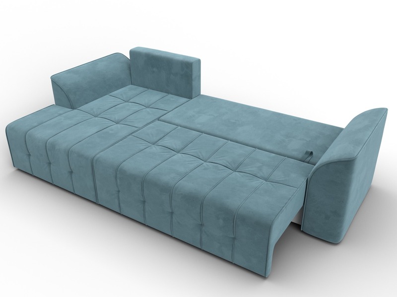 Диван угловой Лига-113 угол левый, Велюр, SEVEN 113 бирюзовый