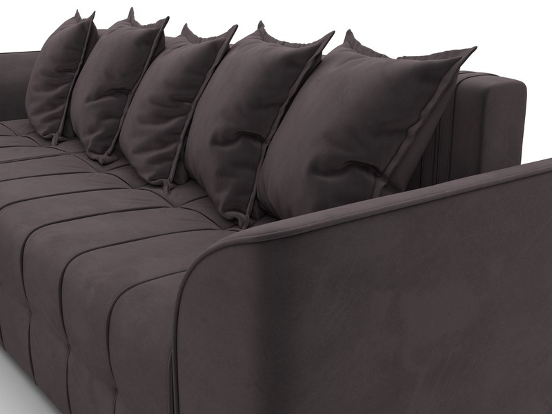 Диван угловой Лига-113 угол левый, Велюр, SEVEN 727 коричневый