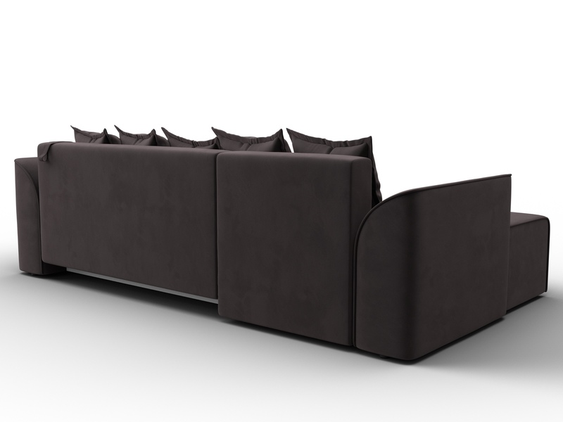 Диван угловой Лига-113 угол левый, Велюр, SEVEN 727 коричневый