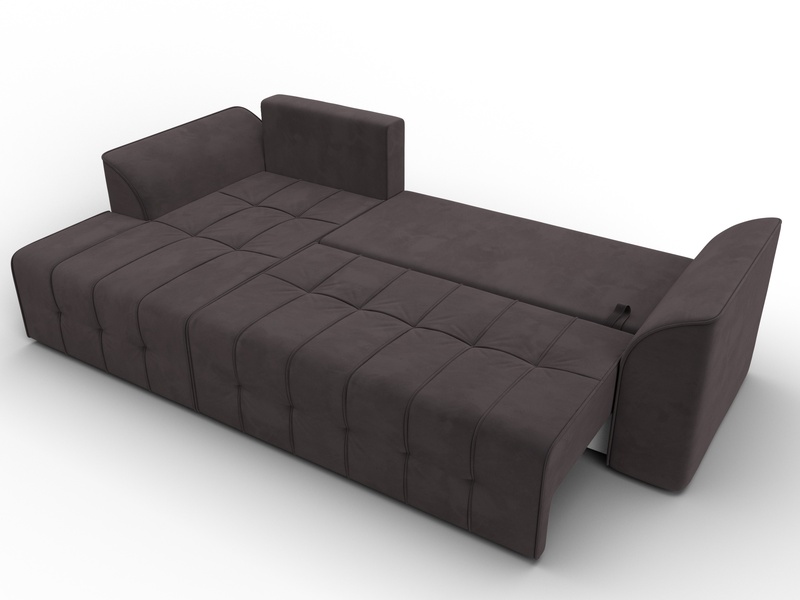 Диван угловой Лига-113 угол левый, Велюр, SEVEN 727 коричневый