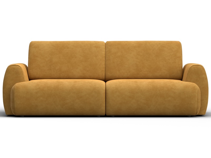 Диван прямой Лига-115 НПБ, Велюр, BRUT 10 желтый