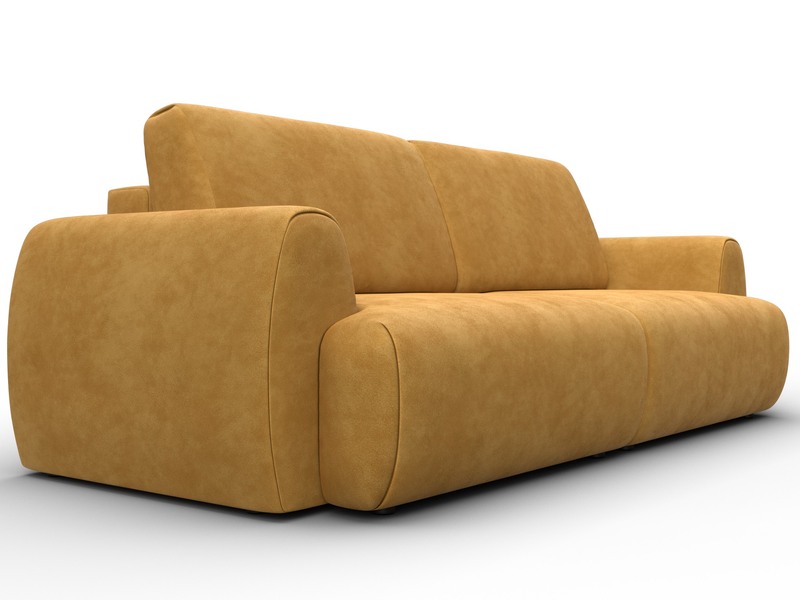 Диван прямой Лига-115 НПБ, Велюр, BRUT 10 желтый