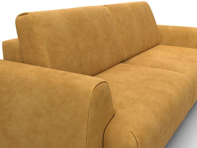 Диван прямой Лига-115 НПБ, Велюр, BRUT 10 желтый